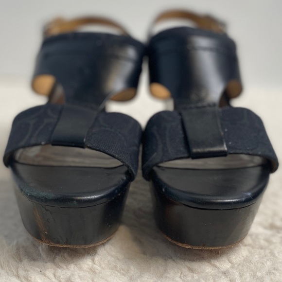 Coach Campbell Wedge Platform Logo Sandal Sz 6 Casual Simmer Classic Comfort - Picture 2 of 15